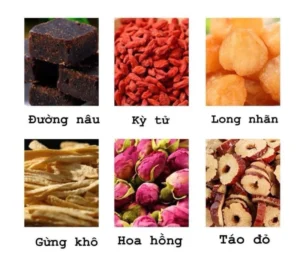 trà gừng đường nâu táo đỏ